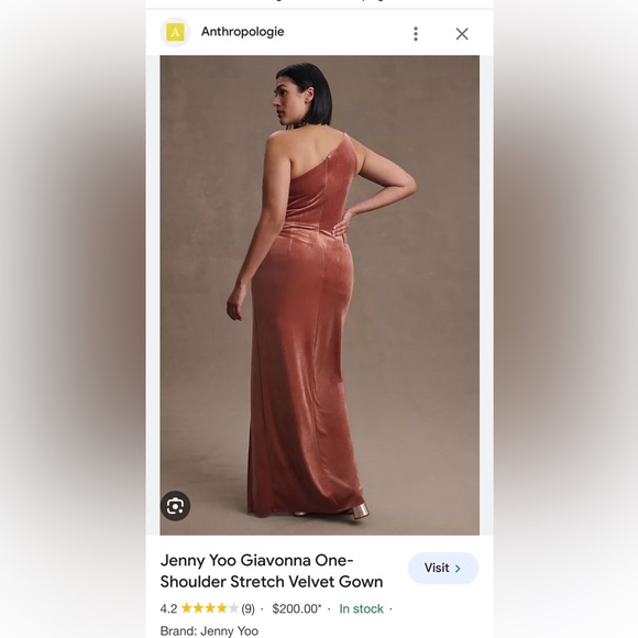 Jenny Yoo Giavonna dress size 8 - English Rose colour (Anthropologie) - Picture 3 of 4